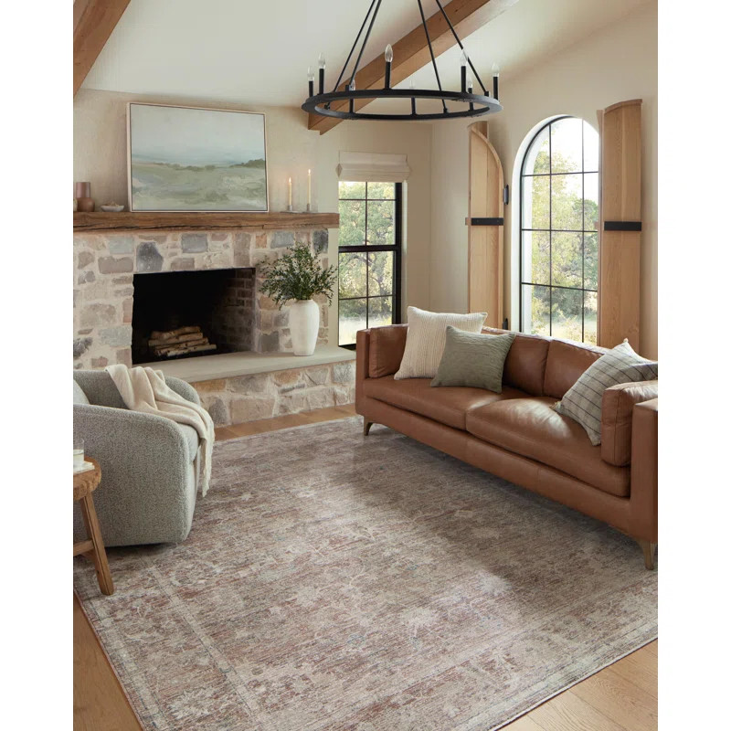 Magnolia Home By Joanna Gaines X Loloi Millie Brick / Fog Area Rug | Wayfair North America