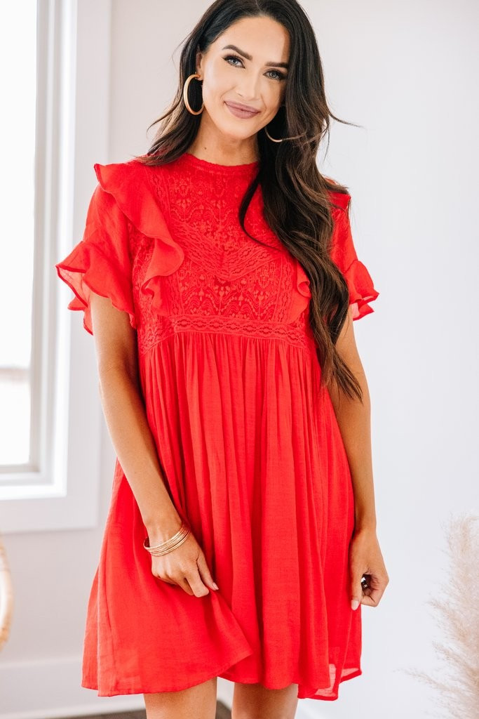 Realized Love Chili Powder Red Lace Dress | The Mint Julep Boutique