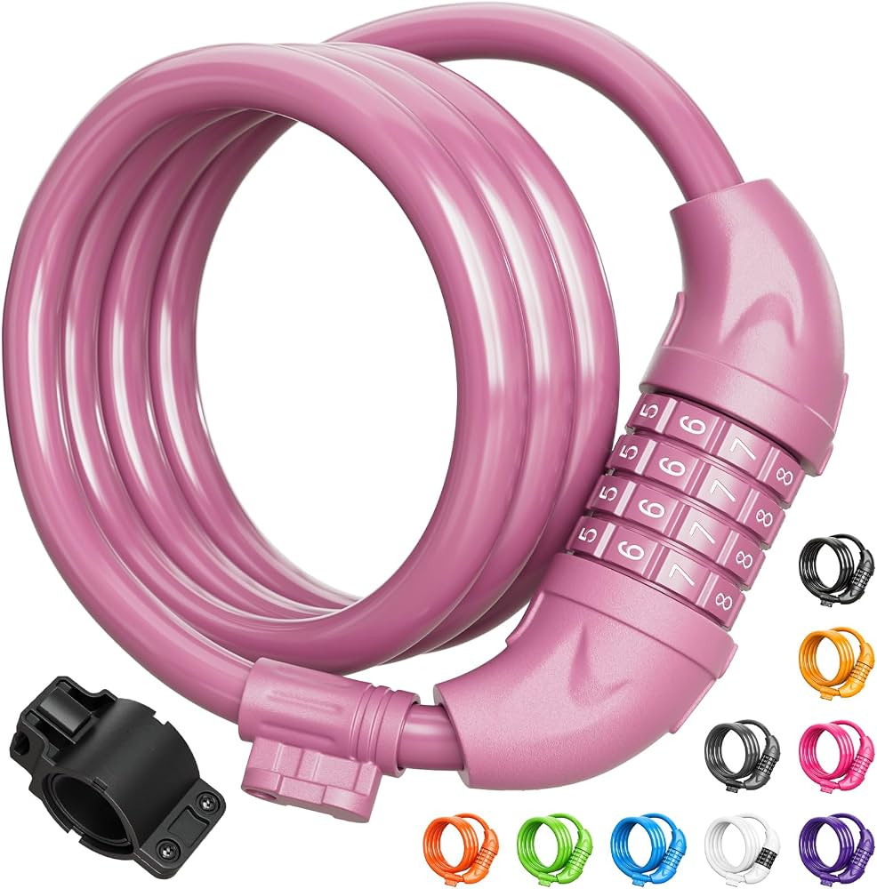 Titanker Bike Lock, Bicycle Lock 4 Feet Cable Lock 1/2 Inch Resettable Bike Lock Combination with... | Amazon (US)