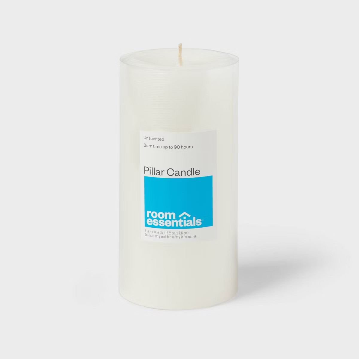 3" x 6" Unscented Pillar Candles White - Room Essentials™: 90 Hours Burn, Paraffin Wax, No Scen... | Target