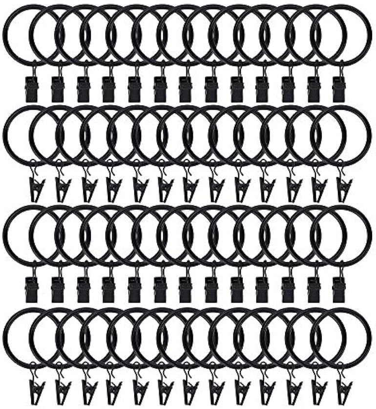 100pcs Rustproof Drapery Matte Stainless Steel Metal Curtain Rings with Clips 1.5 inch Drapery Ri... | Amazon (US)