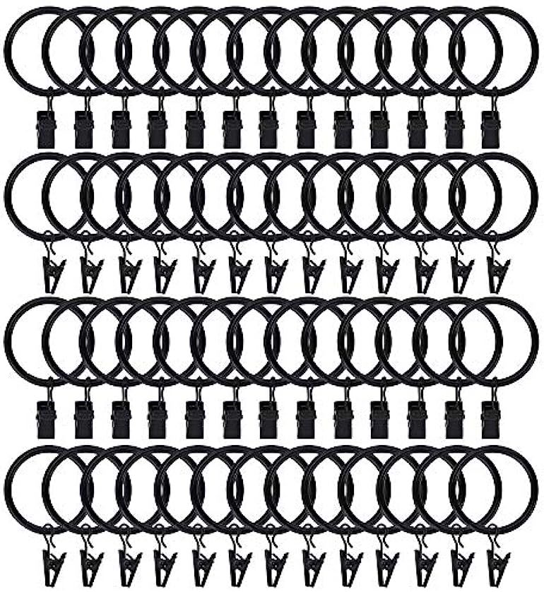 100pcs Rustproof Drapery Matte Stainless Steel Metal Curtain Rings with Clips 1.5 inch Drapery Ri... | Amazon (US)