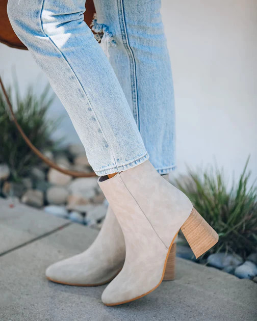 Colleen Heeled Bootie - Light Grey | VICI