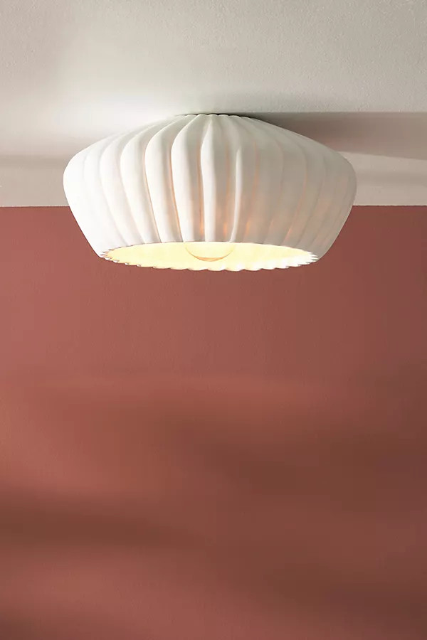 Naomi Flush Mount By Anthropologie in White | Anthropologie (US)