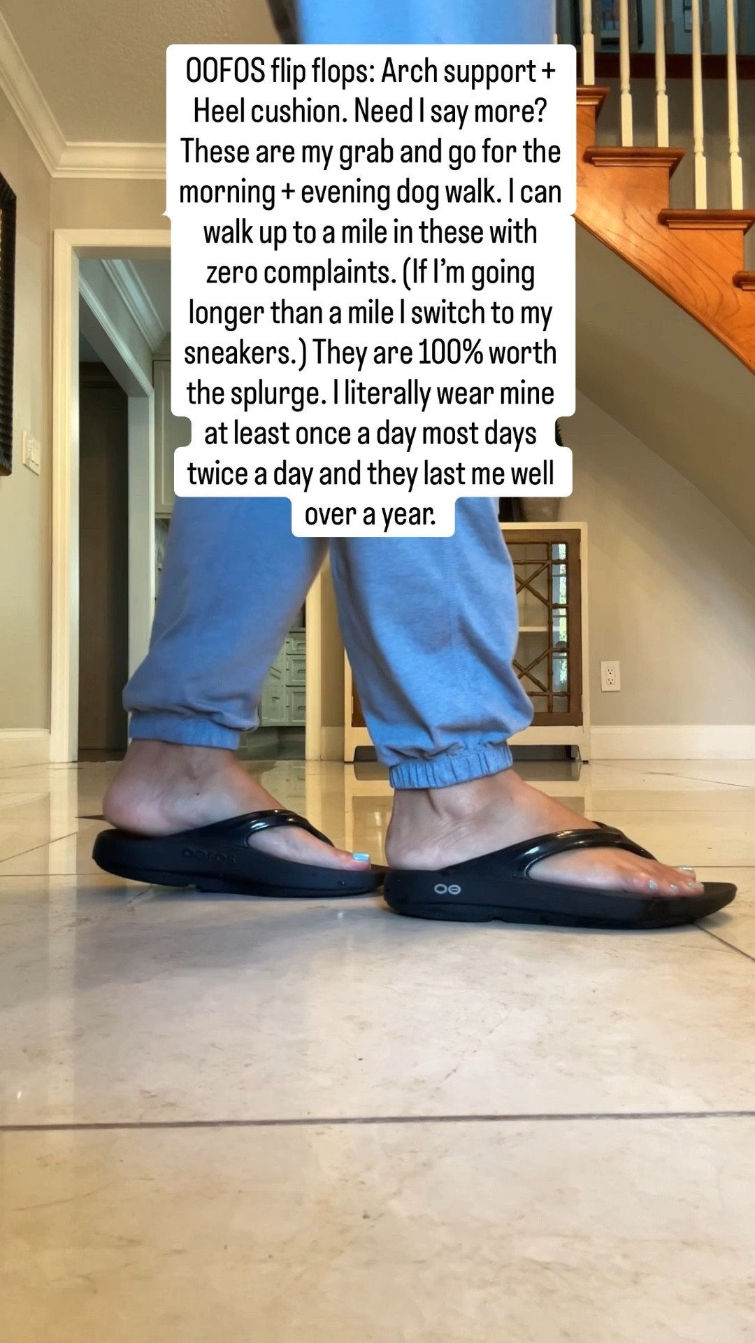 My go-to flip flop for daily dog walks. They provide arch support and heel cushion. 100% worth the splurge because they are durable and long lasting and provide the comfort my feet crave. 

#LTKmomlife #LTKOver40