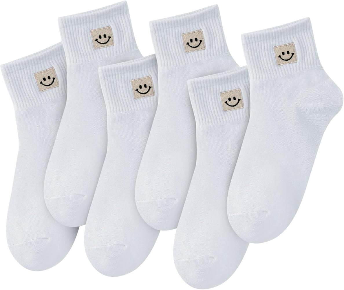 Women Ankle Socks Cute: 6/10 Pairs Funny Smile Face Gifts Socks - Cotton Sock for Low Cut Shoes | Amazon (US)