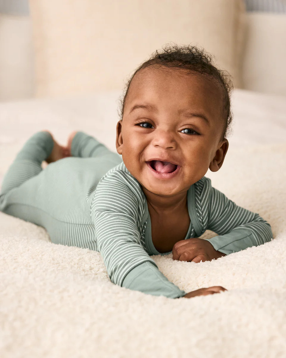 Willow Stripe Crescent Zippy | Little Sleepies