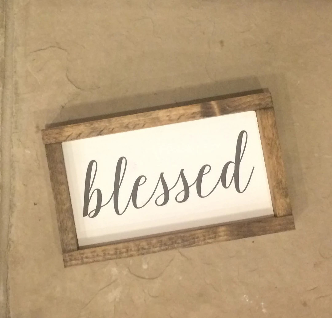 Blessed Sign Wood Sign Canvas Wood Sign Small Wood Sign - Etsy | Etsy (US)