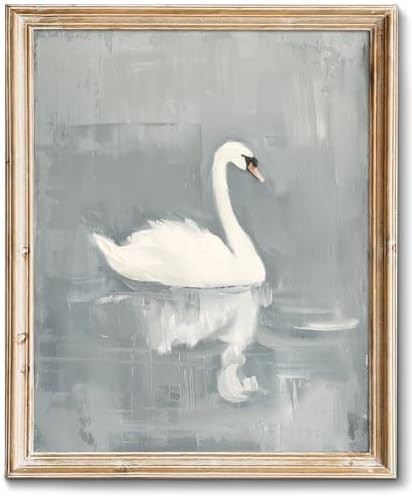 RETRART Vintage Swan Wall Art - Swan Canvas Art Prints for Wall Decor, Elegant Animal Oil Paintin... | Amazon (US)