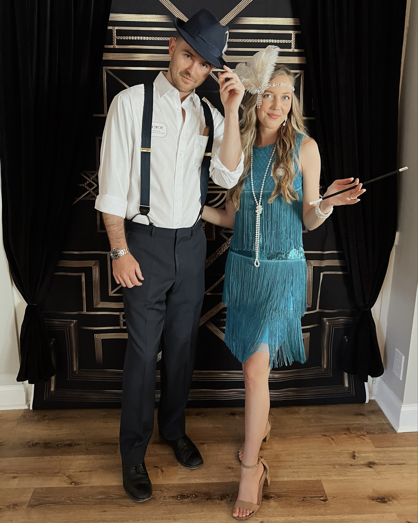 Gatsby themed 1920’s costumes for  my murder mystery party 🥀🔪✨ flapper girl dresses, pearls, feather headbands for the ladies. Fedoras, vests, suspenders, gangster costumes for the guys and mob bosses. 

#LTKparties #LTKfindsunder50 #LTKstyletip