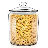 1 Gallon Clear Glass Storage Jar Wide Mouth Airtight with Rubber Seal Glass Lid Large Kitchen Storag | Amazon (US)
