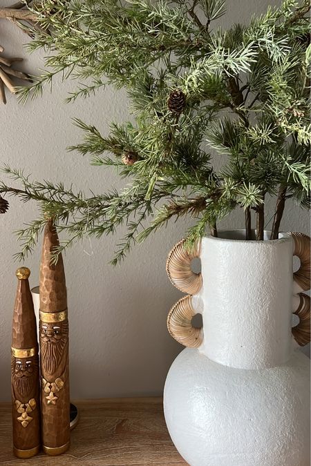 These are the most realistic stems and so pretty! Definitely fragile but worth it! 

Christmas decor ideas, oversized white vase, realistic Christmas stems, pinecone decor, modern Santa decor, snowflake decor, led lighted branches, wood decor

#organicmodern #christmasdecor #organicmodern #christmas 

#LTKHoliday #LTKSeasonal #LTKhome