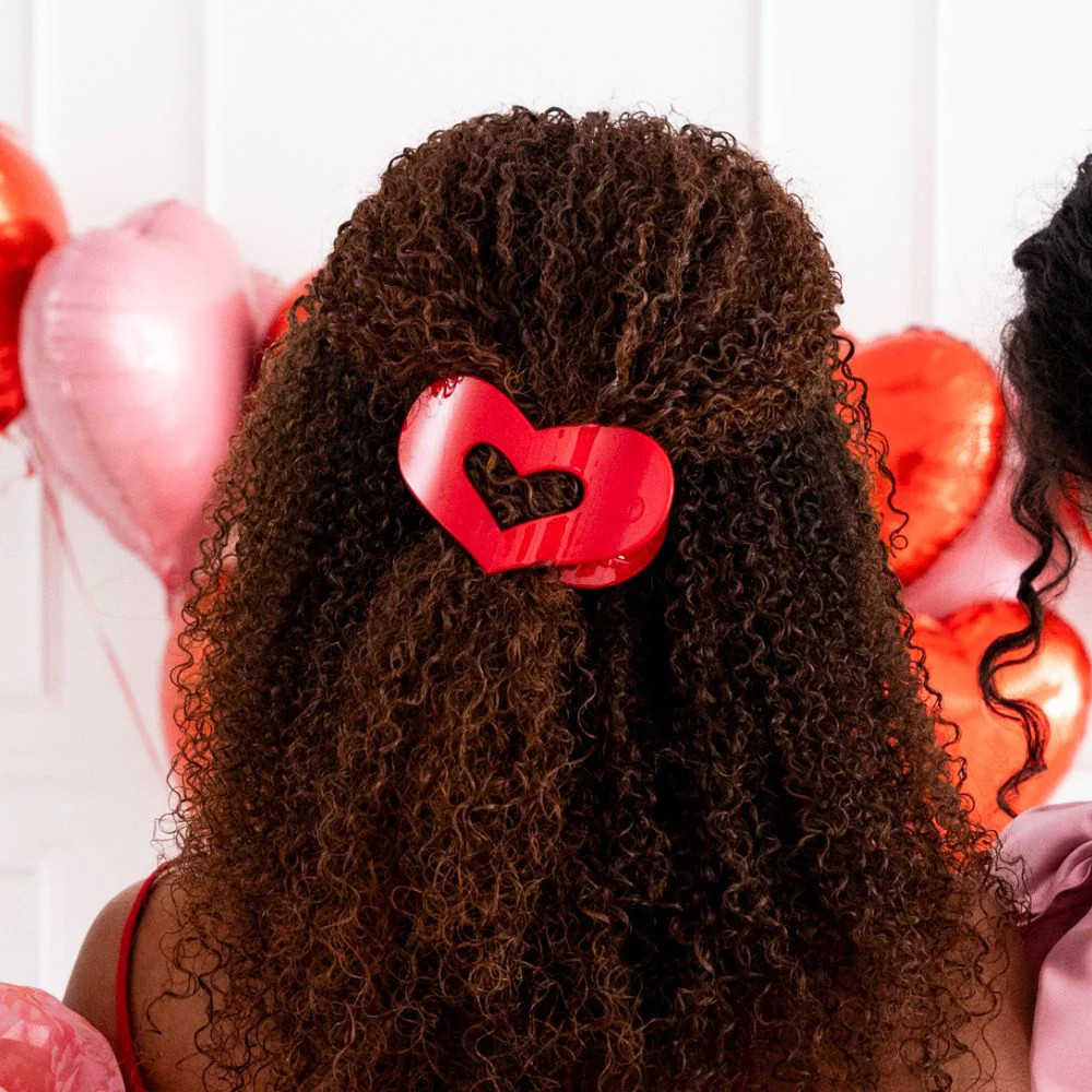 Red Heart Medium Flat Hair Clip | TELETIES