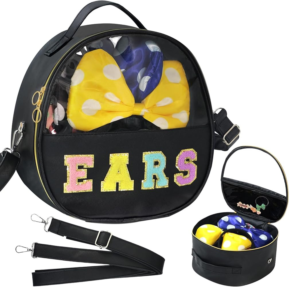 Translucent Mouse Ears Travel Case, Chenille Letter Headband Ears Holder Waterproof Hair Accessor... | Amazon (US)
