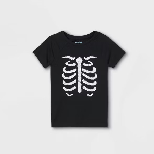 Girls' Flip Sequin Halloween Ribbed Short Sleeve T-Shirt - Cat & Jack™ | Target