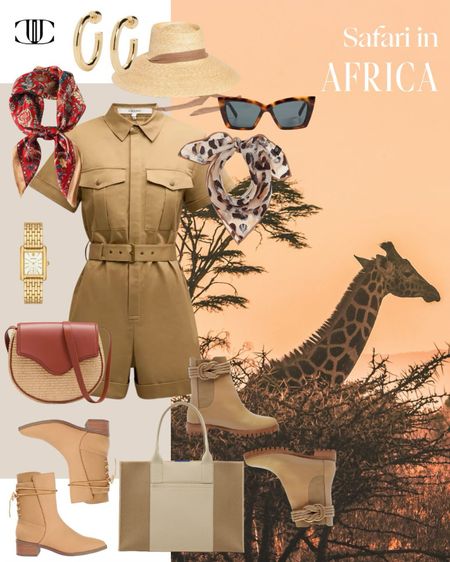 A perfect outfit for a safari in Africa.  

Jumpsuit, utility jumpsuit, tote, ankle boots, boots, sunglasses, sun hat, travel outfit, travel look, cross body bag, tote

#LTKstyletip #LTKover40 #LTKtravel
