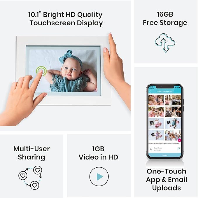 Amazon.com : PhotoSpring 10in WiFi Digital Picture Frame with Battery, Send Photos from Anywhere ... | Amazon (US)