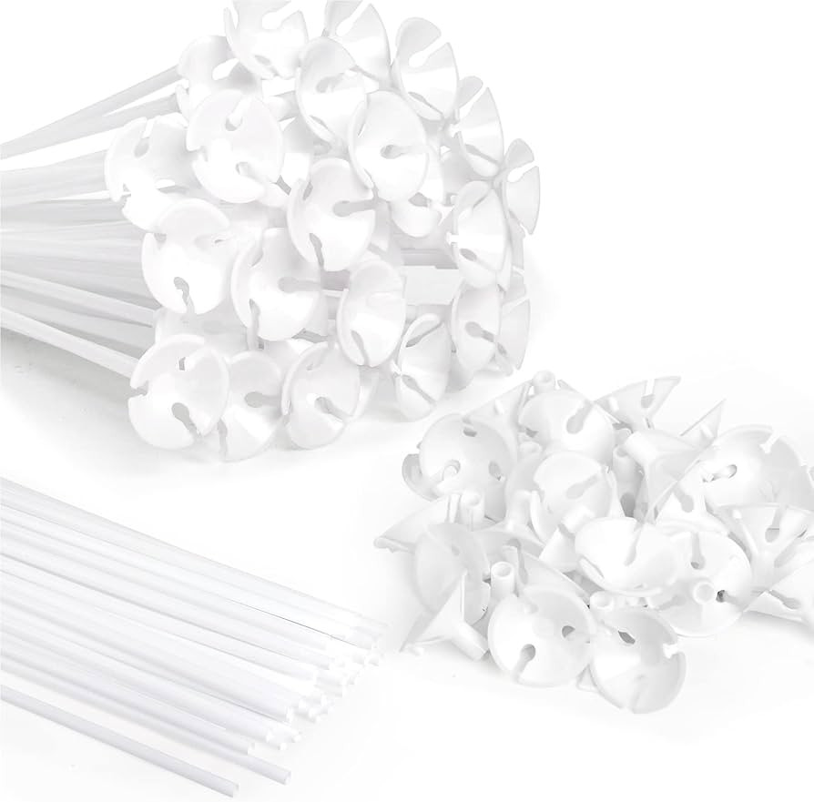 PP OPOUNT 35 Pieces Balloon Sticks, 12.6 inches Plastic Balloons Sticks, Balloon Holders for Anni... | Amazon (US)