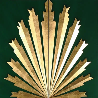 Bugbee Iron 2 - Door Sunburst Accent Cabinet Green Gold Decoration | Wayfair North America