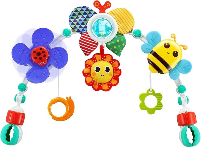 Baby Activity Arch Toy Bar for Stroller, Bassinets and Car Seat, Adjustable Crib Toys Hanging Att... | Amazon (US)