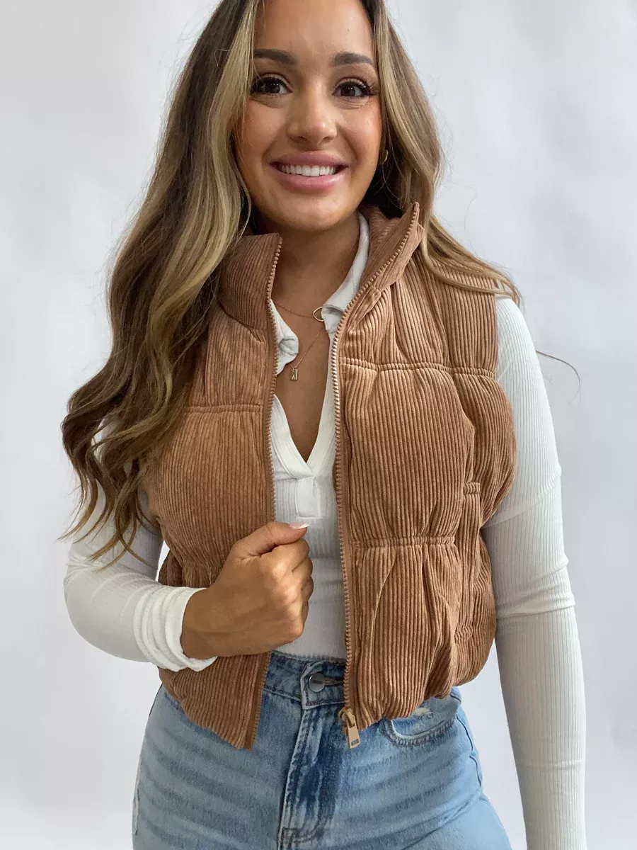 Camel Baby Corduroy Puffer Vest · Filly Flair