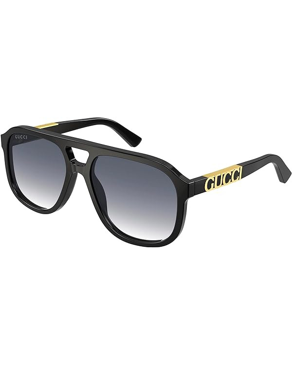 Gucci Pilot Sunglasses GG1188S 002 Black 58mm | Amazon (US)