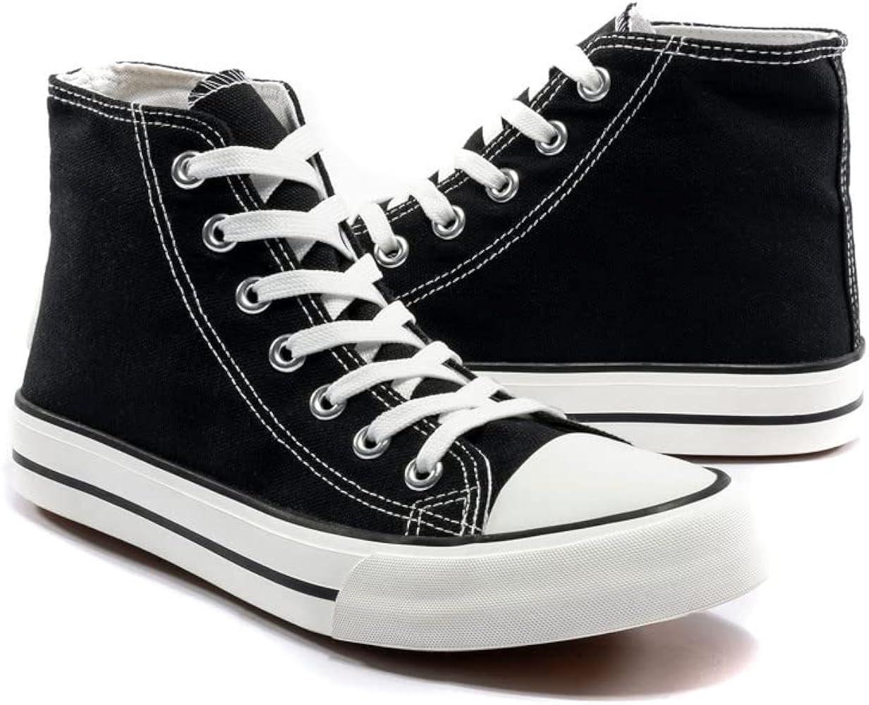 LUMUBBY Canvas Shoes for Women Men High Top Lace Up Sneakers Canvas Fashion Sneakers Classic Casu... | Amazon (US)