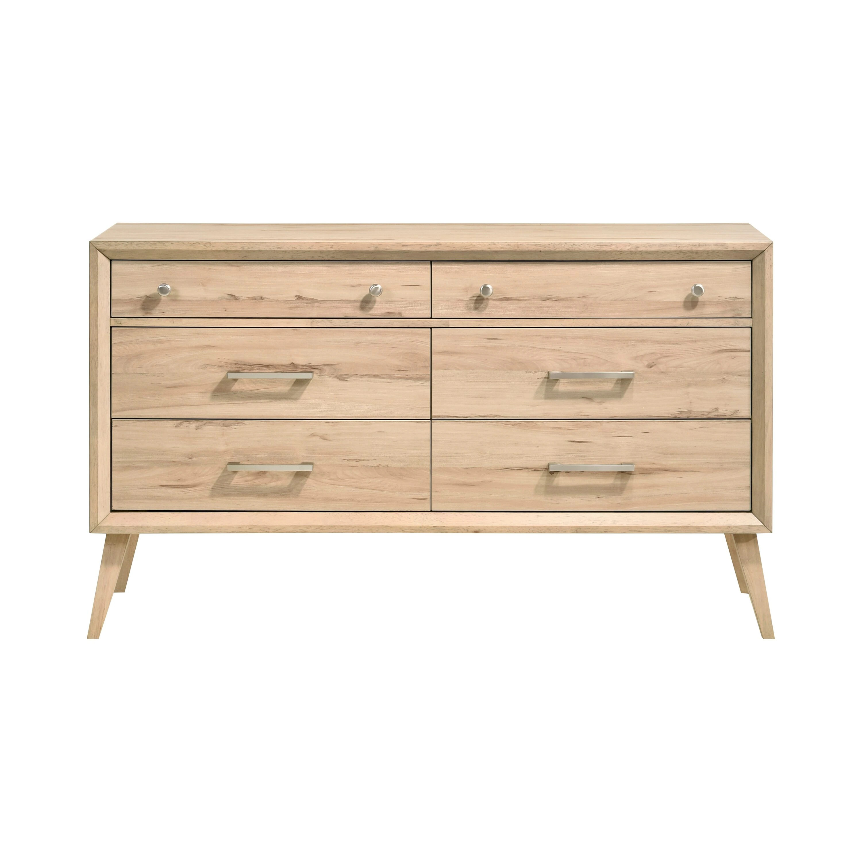 LUXEYARD Classic Style Dresser of 6x Drawers Natural Oak Finish Wooden Bedroom Furniture 1pc Mid-Century Modern Design one_size | DS-J-0110504-13 | Lowe's