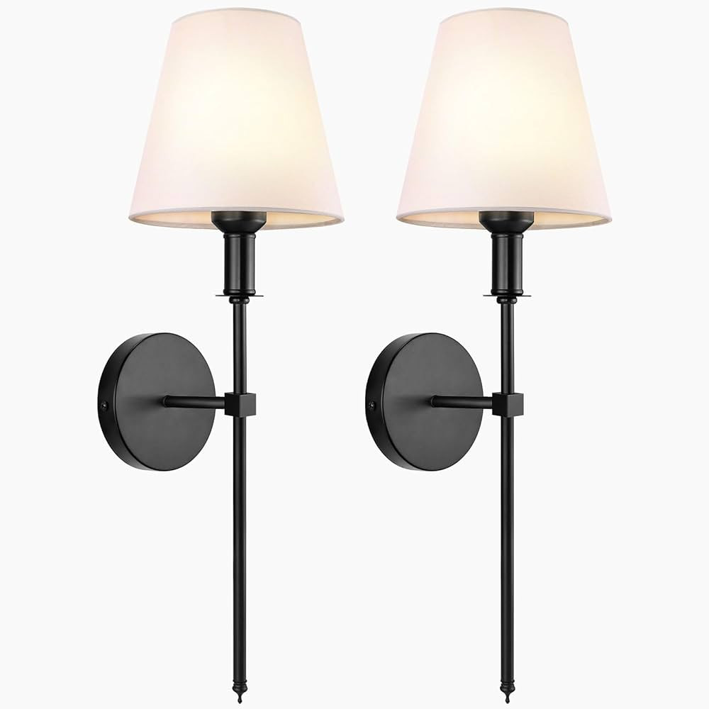 SoodMi Wall Sconces Sets of 2, Retro Industrial Wall Lamps, Bathroom Vanity Sconces Wall Lighting... | Amazon (US)