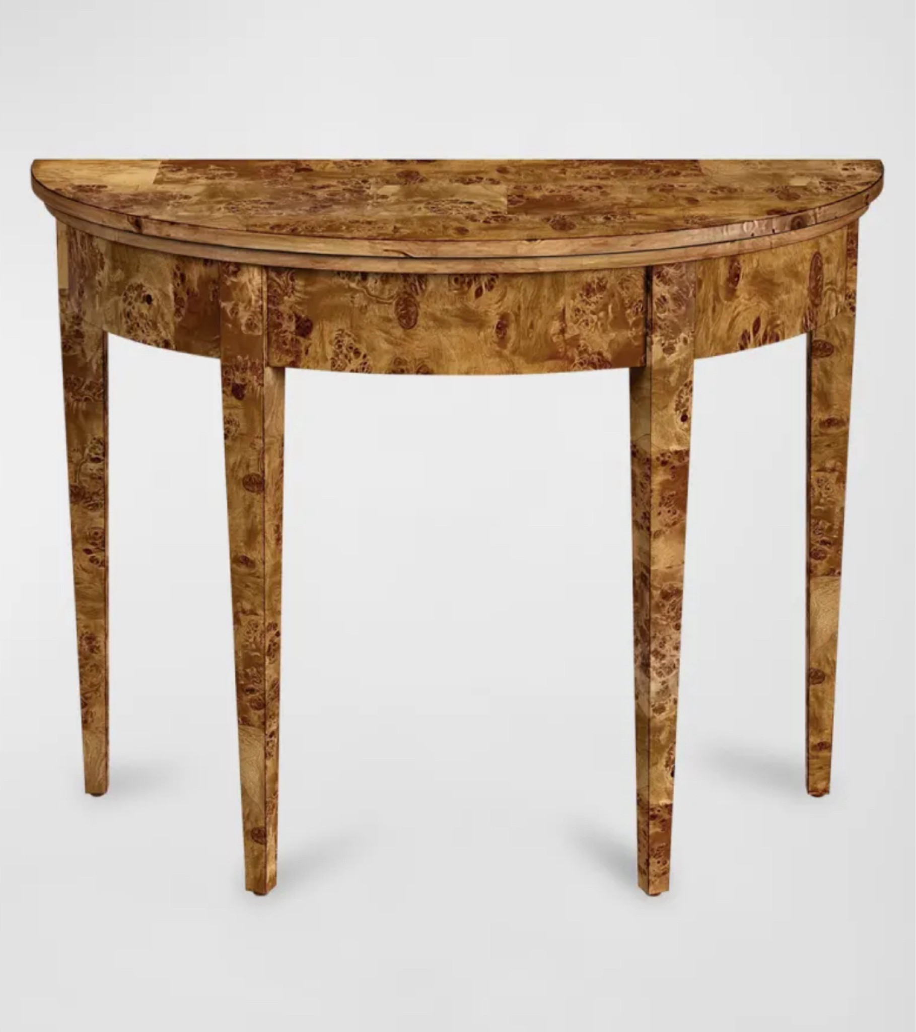 Demi lune table, Demi lune burlwood side table, burlwood accent table, living room furniture 

#LTKhome #LTKsalealert #LTKfamily