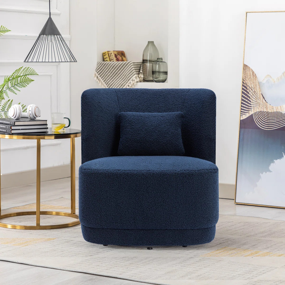 Prattsburgh 27.95" Wide Swivel Barrel Accent Chair | Wayfair North America