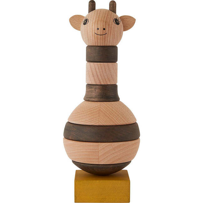 Wooden Stacking Giraffe, Nature & Dark | Maisonette