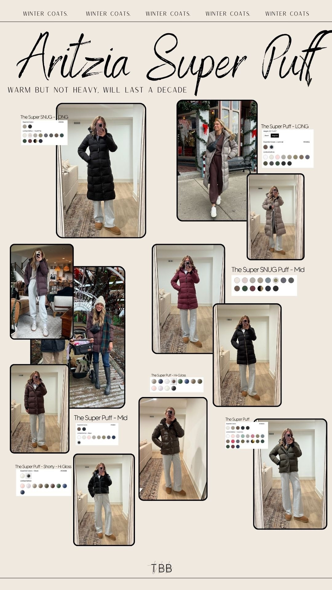 Aritzia super puff coats! Run tts but I  size up to medium to layer thicker sweaters underneath. This coat is worth the hype and I’ve had my first super puff for 3 years now! It’s super warm but also not heavy and bulky! Tall girl friendly too! Linked other length options below under “similar"


Winter coats, puffer coats, outdoors wear 

 #LTKSeasonal 

#LTKTall