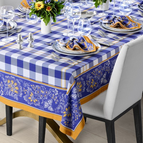 Gingham Floral Tablecloth, 70""x108 | Williams-Sonoma
