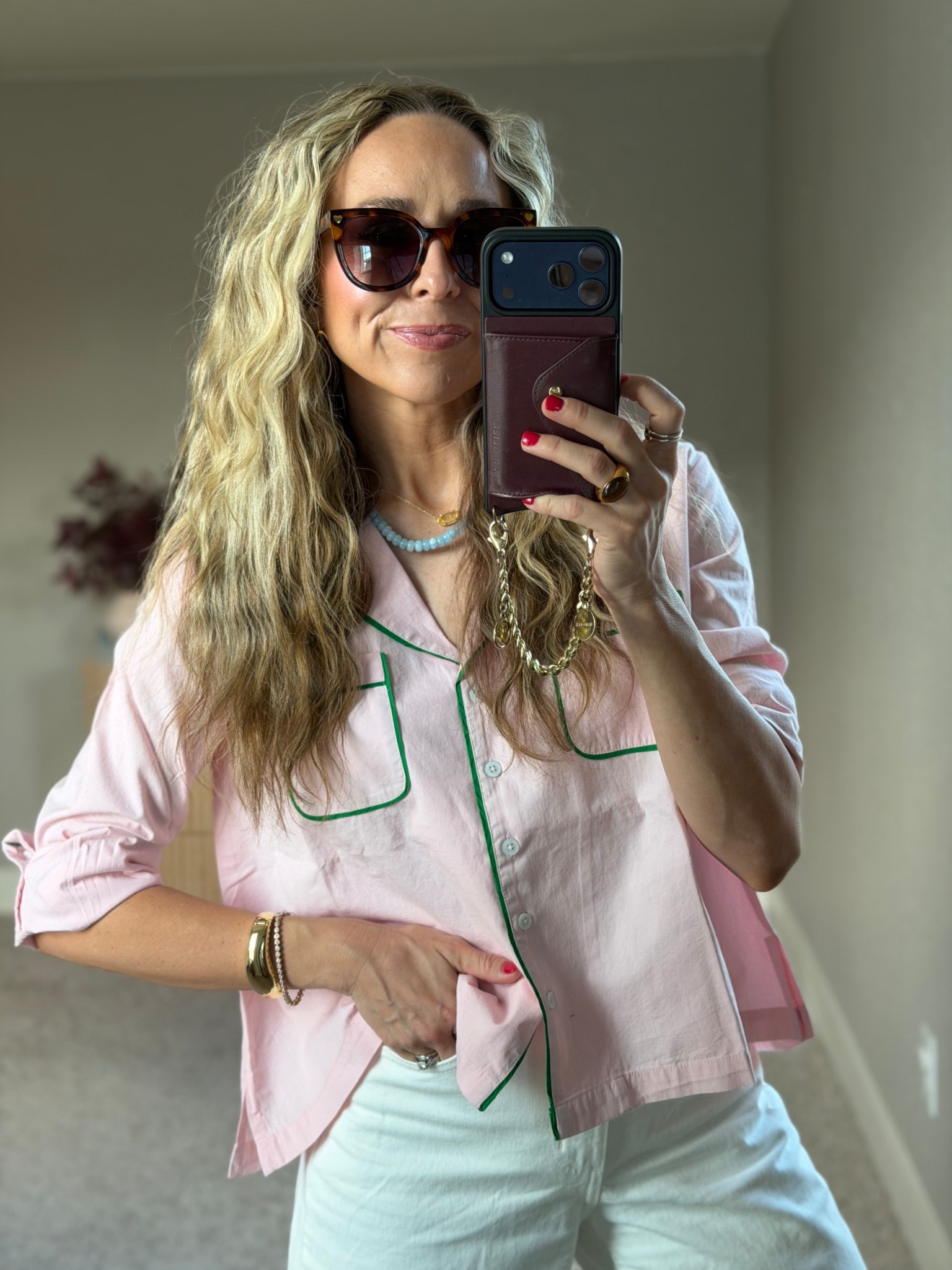 This pink top is so fun and elevates any outfit! 

I am a size small top and 2 or 26 bottoms 

#LTKootd #LTKMothersDay #LTKgrwm