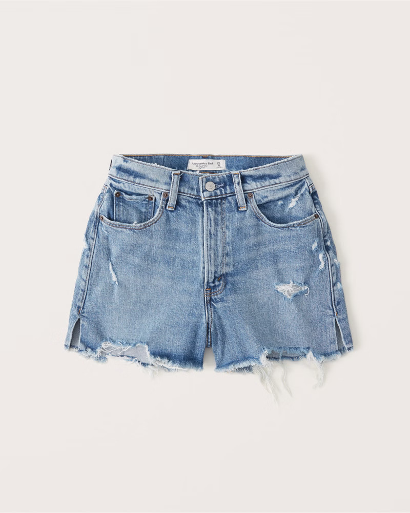 Curve Love 90s High Rise Cutoff Shorts | Abercrombie & Fitch (US)