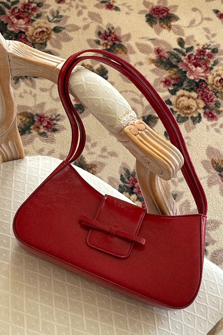 Thela Red Patent Bow Shoulder Bag | Lulus
