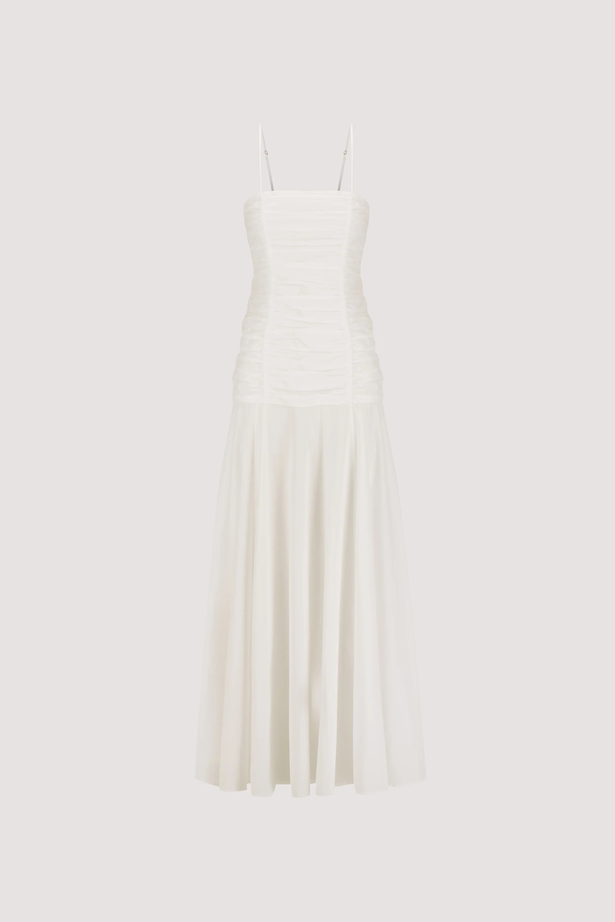 Cara White Sleeveless Cotton Midi Dress | DISSH