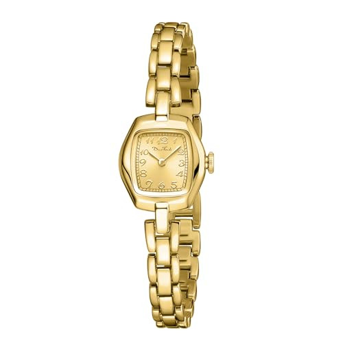 Diaofendi Small Gold Women's Watch,Stainless Steel Band Vintage Ladies Womens Watch Luxury Bracelet Tools Included,Water Resistant (All Gold) | Amazon (US)