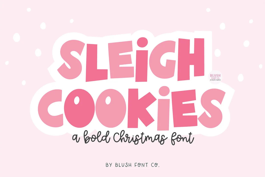 Christmas Font "Sleigh Cookies" Display Christmas Font, bold Christmas font, christmas cards, dec... | Etsy (US)
