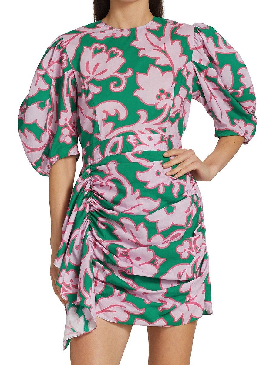 RHODE Women's Pia Puff Sleeve Mini Dress - Pink Multi - Size XS | Saks Fifth Avenue OFF 5TH