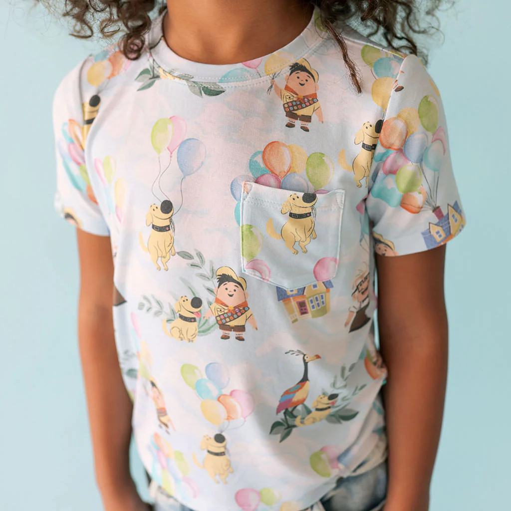 Pixar Blue Short Sleeve Disney Pixar’s Up Pocket Tee | Posh Peanut® | Posh Peanut