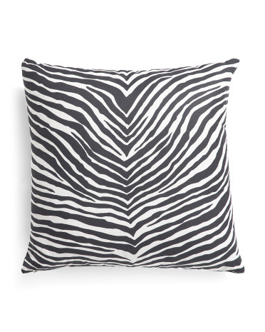 By Schumacher Fabric Made In Usa 24x24 Linen Blend Zebra Luxury Pillow | TJ Maxx