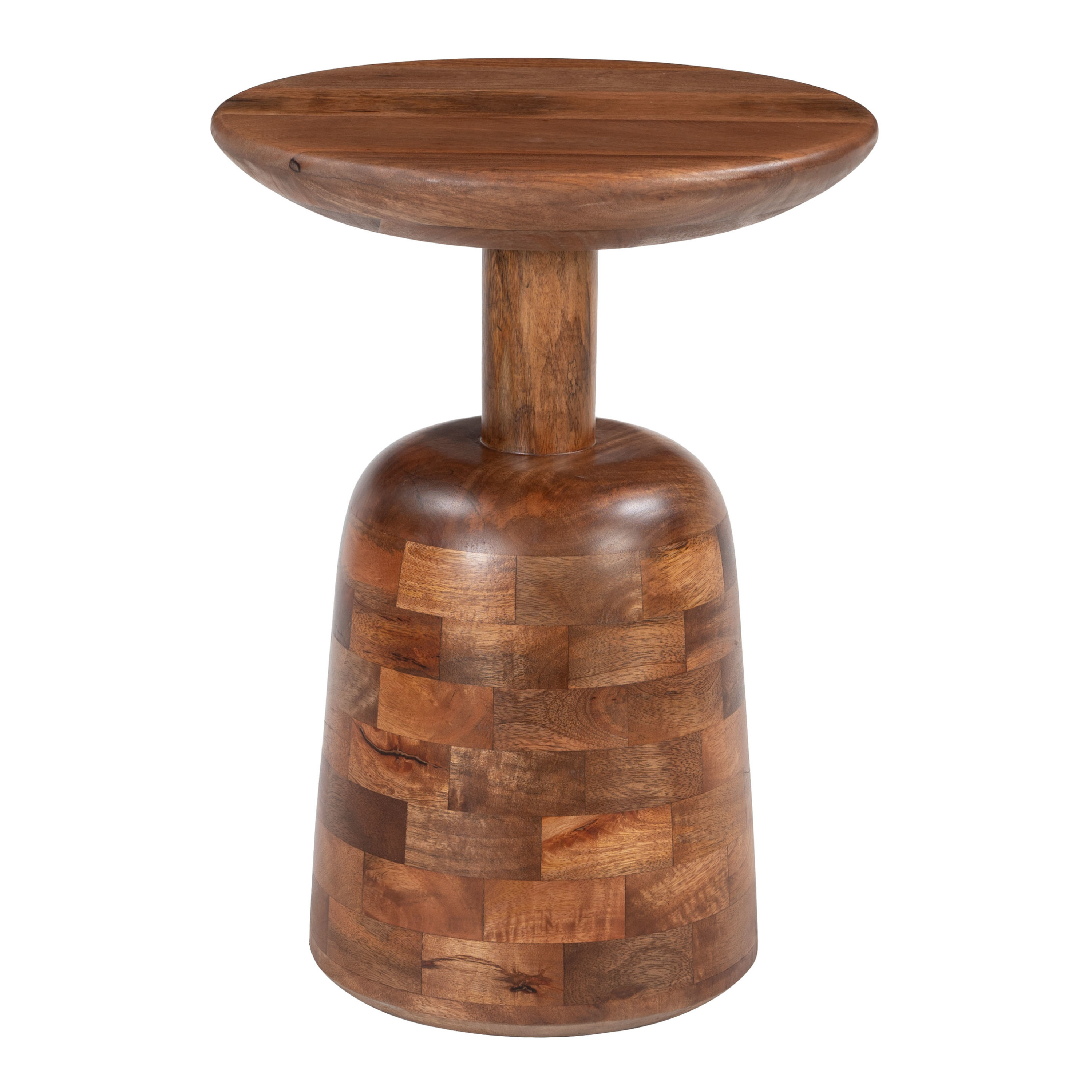Cosima Round Walnut Pedestal Side Table | World Market