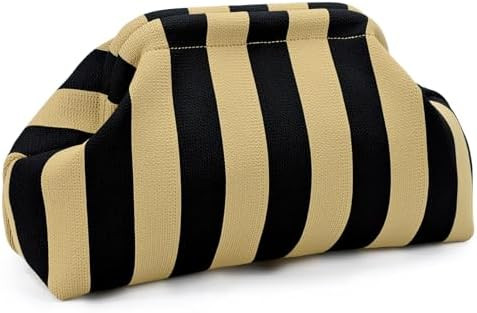 WOZEAH Summer Clutch Purses for Women Casual Crochet Dumpling Bag Colorblock Striped Cloud Clutch... | Amazon (US)