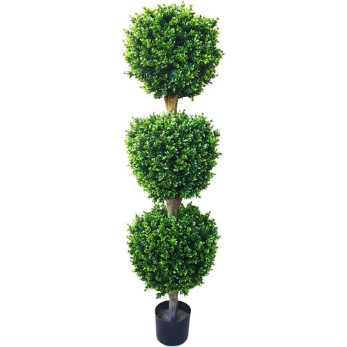 5' Tall Faux Potted Topiary Plant, Artificial Hedyotis Indoor/Outdoor by Pure Garden - Walmart.co... | Walmart (US)