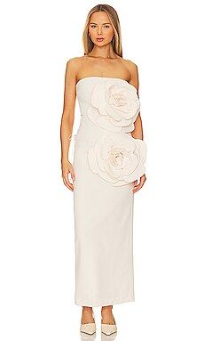 MISCREANTS Rose Long Dress in Ivory from Revolve.com | Revolve Clothing (Global)
