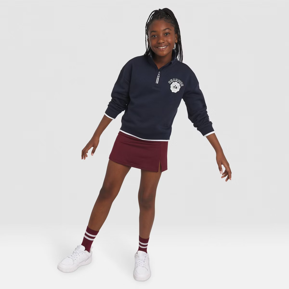 Champion Girls' 1/4 Zip Fleece Pullover Sweatshirt | Target