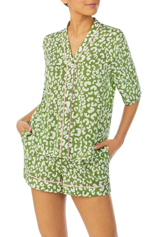 Room Service Pjs Short Boxer Pajamas in Green Print at Nordstrom, Size Small | Nordstrom
