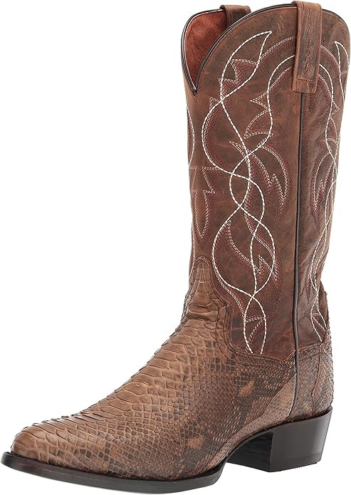 Dan Post Boots Mens Manning Snakeskin Round Toe Boots Mid Calf - Black | Amazon (US)